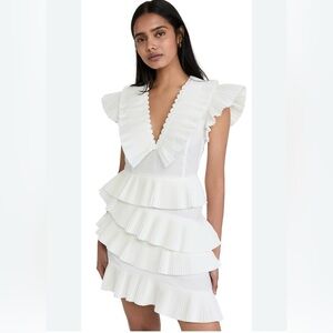 CeliaB White Layered Ruffle Dress